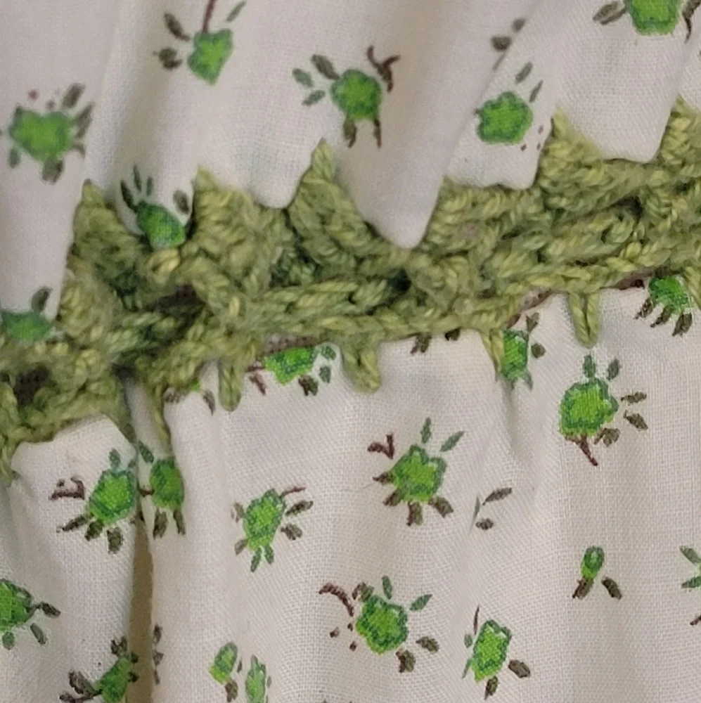 Vintage 70s Handmade Green Summer Dress - Picture 4 of 4